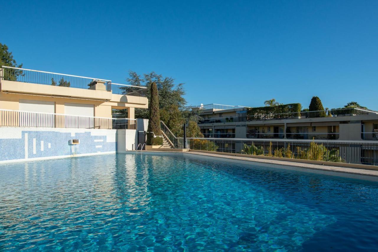 3 Pieces Vue Mer Et Piscine Quartier Parc Imperial Nice Buitenkant foto